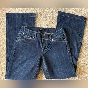 Trouser Jeans 8R Dark Blue Flare Wide Leg White House Black Market